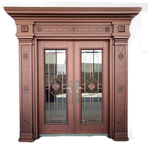 TECHTOP-Puertas dobles de acero personalizadas, industriales, comerciales, residenciales, modernas, clásicas, de doble hoja, resistentes, de acero, duraderas - Product Image 4