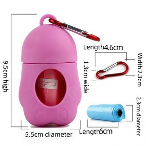Distributeur de sacs biodégradables pour déjections animales de compagnie, support en plastique personnalisé avec mousqueton pour la promenade des chiens - Product Image 2