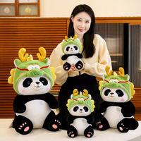 Peluche Panda Dragon Bao Créative 2026 – Ours en Peluche Doux en Polyester pour Dormir – Cadeau d'Anniversaire Dragon du Zodiaque pour Garçons et Filles