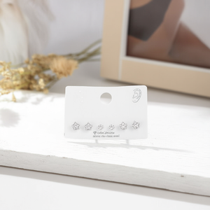 Pendientes de Zirconia Pentagonal Blanca de 4mm, 5mm y 6mm, Acero Inoxidable, Joyería de Moda Unisex, Regalo, Diseño Geométrico Moderno con Engaste de Bisel - Product Image 3