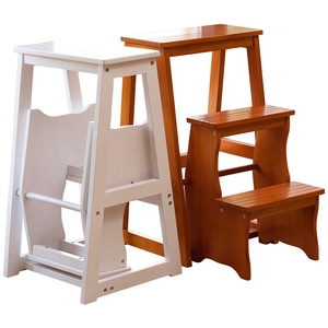 Thickened solid wood <b>ladder</b> stool, multi-functional <b>ladder</b>, chair, stool, indoor living room, small household folding - Product Image 5