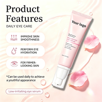 Crème pour les yeux au peptide rose PDRN Niacinamide éclaircissante raffermissante hydratante anti-rides cernes légères 30 ml