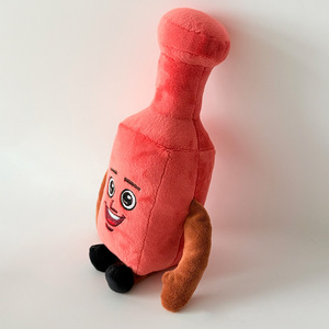 Peluche Sammy Jandel Bouteille de Vin Rose Joyeuse Jaune Triste 5-7 Ans Unisexe Jouet Alimentaire de Cuisine Rempli de Coton PP - Product Image 4