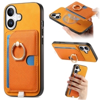 Étui pour carte de crédit couverture arrière pour iPhone 15/16 Pro/16 Plus, étui portefeuille porte-anneau magnétique pour iPhone 16 PROMAX/12/13 /14