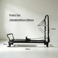 Reformer Pilates Demi-Tourneuse à Chariots Entièrement en Aluminium pour Charges Lourdes, pour Entraînement Pilates à Domicile et en Studio