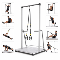 Tour de musculation robuste autoportante avec barres de dips, structure en acier, innovation brevetée. Recherche de partenaires de marques mondiales.