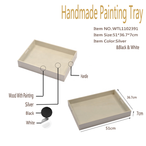 Trắng/Đen/Bạc thủ công sơn khay gỗ <span class=keywords><strong>MDF</strong></span> lưu trữ Tray với Saber giấy chứng nhận - Product Image 4