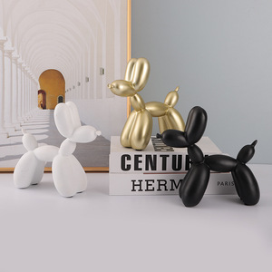 Figurine de chien ballon Master Gu en résine, blanc, noir, or, décoration moderne pour la maison, le salon, le bureau, la bibliothèque, le meuble TV, le meuble à vin - Product Image 2