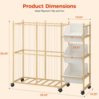 Organisateur de rangement pour jouets avec 3 bacs amovibles, étagère de rangement pour jouets pour enfants, support pour animaux en peluche pour chambre à coucher et salle de jeux