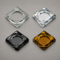 Cendrier carré en cristal à facettes avec 4 repose-cigares, logo personnalisé imprimé, 13cm 15cm 18cm 20cm, pour hôtel, cigares, cigarettes, cadeau, vente en gros, OEM