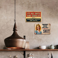 Juego de Letreros Metálicos Retro con Diseño de Chicas Pin-up, Decoración de Pared con Frases Divertidas para Cuarto de Hombre o Bar