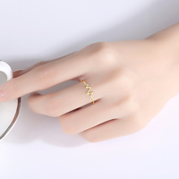 CZCITY Bague d'amour en argent 925 plaqué or 14 carats pour filles, bagues en argent d'humeur