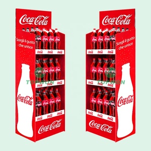 ชั้นวางแสดงกระดาษลูกฟูกสำหรับซูเปอร์มาร์เก็ตผลิตภัณฑ์ไวน์ขวดเบียร์เครื่องดื่มแบบสั่งทำ - Product Image 1