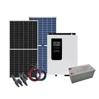 Rekesun Supply Sistem Energi Surya 5KW Lengkap 5000W Sistem Tenaga Surya Hibrida Unit Tata Surya Penggunaan Rumah