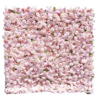 Mur floral 3D en tissu 5D avec roses roses simulées pour la décoration de mariage