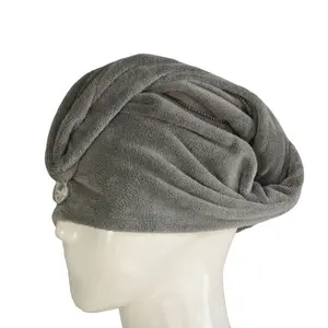 2024 Big Large Ladies Turban Cap Hair Dresser Micro Fiber Towel Elastic Band Quick Dry Microfiber Hair Towel Wrap