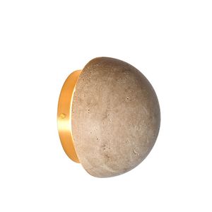 Lampe murale en pierre de travertin naturelle en forme d'éclipse lunaire moderne pour chambre à coucher, couloir, décoration de chevet - Product Image 1