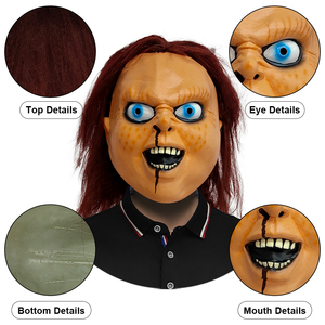 Máscara <span class=keywords><strong>de</strong></span> Látex <span class=keywords><strong>de</strong></span> Chucky, Máscara <span class=keywords><strong>de</strong></span> Terror para Disfraz <span class=keywords><strong>de</strong></span> Halloween, Accesorios <span class=keywords><strong>de</strong></span> Disfraces para Fiestas, Personalizable - Product Image 3