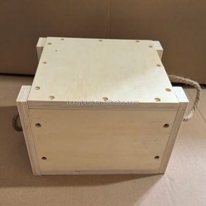 Caisse en <span class=keywords><strong>bois</strong></span> robuste pour transport de marchandises, en contreplaqué, avec couvercle et poignée en corde, personnalisable, pour la vente, emballage de détail - Product Image 4
