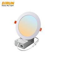 Plafonnier LED encastré rond 12W 5CCT à couleur sélectionnable 120V avec cadre en aluminium, LPL-RECESSED-5CCT