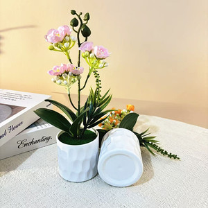 Plante artificielle en pot Phalaenopsis 26 cm, style nordique, décoration intérieure, arrangement floral haute simulation - Product Image 3