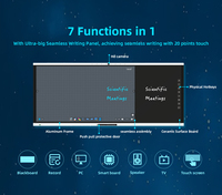 Pizarra Interactiva LED 4K de 94 Pulgadas, 20/40 Puntos Táctiles, Infrarroja, Antideslumbrante, Sistema Operativo Android+Windows, para Conferencias