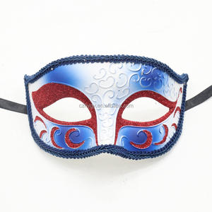 Vinice Masker bulu plastik emas 4 Juli tema bendera Amerika untuk pesta kostum karnaval Halloween Venesia - Product Image 1