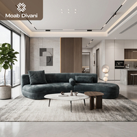 Italienische Luxus-Sofagarnituren Gebogene Modulare Samt-Ecksofa-Sets für Wohnzimmer Couchgarnituren Luxus-Couch Sofa