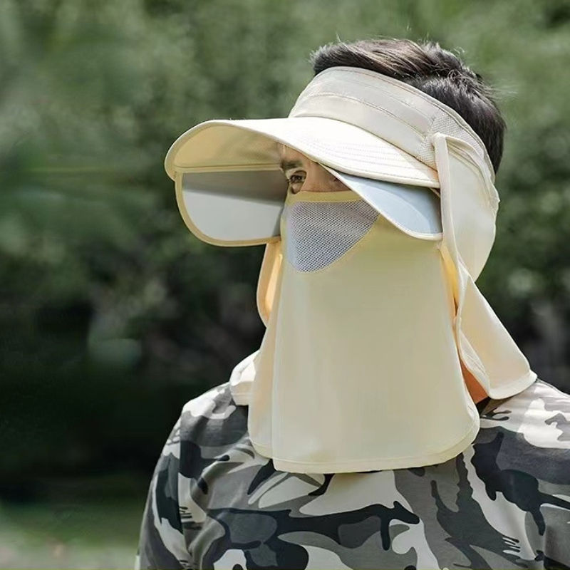 FF1314 Outdoor UV Protection Sun Hat Summer Golf Beach Tennis Fishing Hat  Retractable Wide Brim Sun Visor Hat for Men