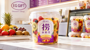 Gobelet en plastique de qualité alimentaire avec poignée et couvercle, jetable, grande capacité, pour fruits, thé, bubble tea, à emporter - Product Image 6
