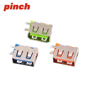 <b>Usb</b> Type A Female Connector 10.0/14.0/19mm Length Horizontal Pcb Mount <b>Socket</b> 4 Pin Copper Material - Product Image 2