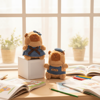 Porte-clés en peluche Capybara mignon et unique pour couple, en denim, dessin animé, mini animal en peluche doux, jouet Kawaii, pendentif Capibara, breloque de sac