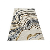 Tapis Adiva turc en polyester shaggy, tissé jacquard, fabriqué à la machine, à poils longs, rembourré, réversible, lavable, antidérapant, antimicrobien