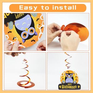 Guirlandes suspendues d'Halloween, serpentins en aluminium avec motifs fantôme, citrouille et sorcière pour fête d'Halloween - Product Image 3