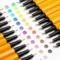 Ensemble de stylos feutres à pointe fine colorés, marqueurs imperméables avec papeterie de bureau et scolaire, cadeau, outils de dessin pour la classe
