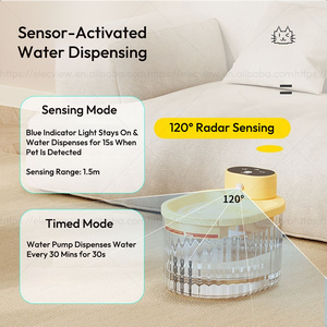 Fontaine à eau sans fil pour animaux Elecpet 3L avec 120 °   Fontaine à eau pour animaux de compagnie avec réservoir transparent, batterie 3600 mAh et radar de détection OEM - Product Image 3