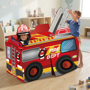 Tente de jeu camion de pompiers pliable en tissu polyester pour enfants, jouet d'intérieur - Product Image 3