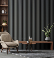 Panneau mural acoustique moderne en lattes de bois écologique sans formaldéhyde, absorption sonore en MDF de grade E0 pour usage commercial et entrepôt