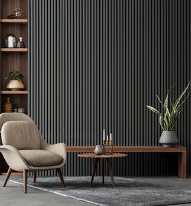 Panneau mural en lattes de bois écologique sans formaldéhyde, panneau en MDF de qualité E0 pour usage résidentiel et commercial - Product Image 5