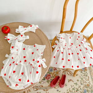 Zomer Katoenen Mouwloze Pasgeboren Print Jumpsuit Baby Schattige Kleding Baby Meisje Romper Jurken - Product Image 4