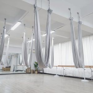 Hamac de yoga aérien, hamac <span class=keywords><strong>volant</strong></span> rose avec support, hamac de yoga à inversion de gravité pour la maison et la salle de sport - Product Image 4