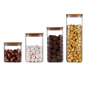 BPA free borosilicate glass square glass storage jar