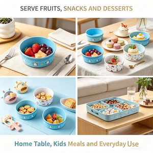 Bol carré en mélamine personnalisé 13x13x5,8 cm – Sans BPA, compatible lave-vaisselle, motifs imprimés OEM/ODM pour enfants et usage commercial - Product Image 5