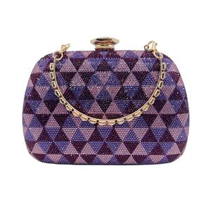 Bolso de Noche Brillante con Cristales para Mujer, Cartera de Mano con Asa Superior y Pedrería, Bolso Triangular de Moda para Salir de Noche o a Discoteca - Product Image 1