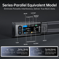 FNIRSI LCR-ST2 Medidor LCR Compacto 2 en 1 de Modo Dual, Medidor LCR ESR de 100K, Pinzas Digitales con Clips Kelvin, Rango de Frecuencia 100Hz-100kHz