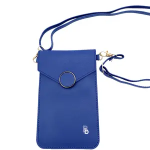 Hot Selling Universal Leather Phone Bag Pouch Customize Logo Screen Touch Mobile Phone Bag with Cross Body Strap