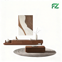 Meuble TV de luxe en aluminium alvéolé, table basse, console avec tiroirs, mobilier de salon pour appartement et hôtel contemporain