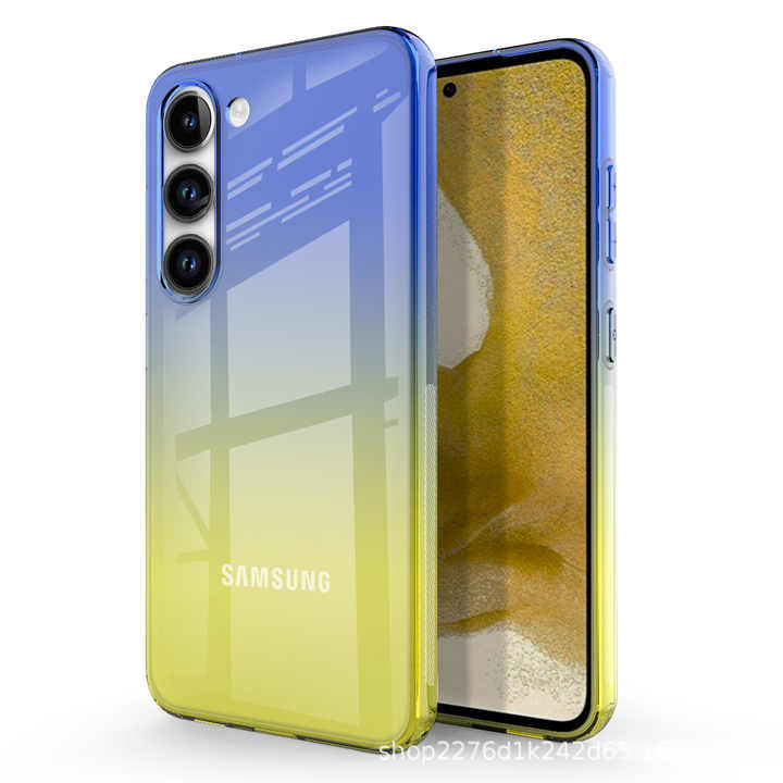 Suitable for Samsung S23 mobile phone case TPU soft shell S22u gradient multi-color protective cover transparent two-in-one