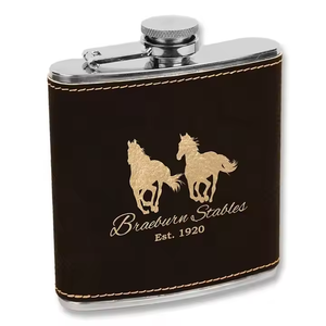 Botol Minuman Keras Anti Bocor dari Kulit Sintetis yang Dapat Diukir Laser, Botol Minuman Keras Logam Kulit PU yang Dipersonalisasi untuk Hadiah - Product Image 4