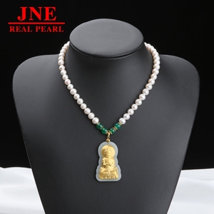 ของขวัญวันแม่ สร้อยคอมุกน้ำจืดธรรมชาติ 8-9 เม็ด ประดับทองคำ พร้อ<span class=keywords><strong>ม</strong></span>หยก<span class=keywords><strong>กวน</strong></span><span class=keywords><strong>อิ</strong></span><span class=keywords><strong>ม</strong></span> สร้อยคอหยกสำหรับ<span class=keywords><strong>ม</strong></span>อบให้คุณแม่ - Product Image 3